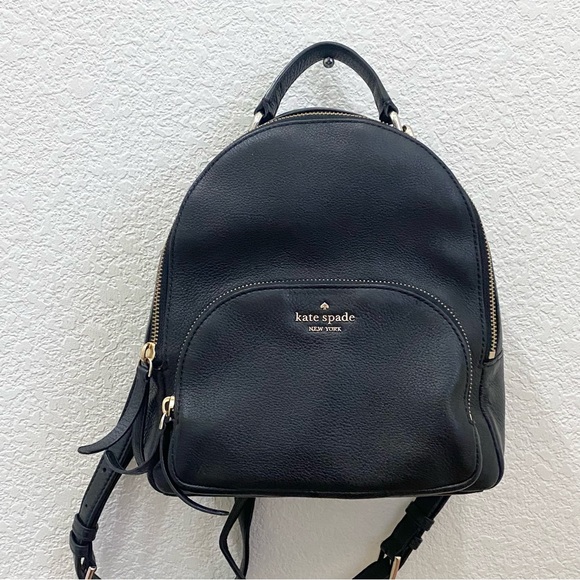 KATE SPADE Jackson Pebbled Leather Black Medium Backpack 9”X9”X4.5” - Picture 3 of 16